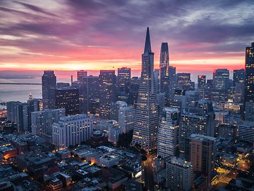 San Francisco skyline at sunrise