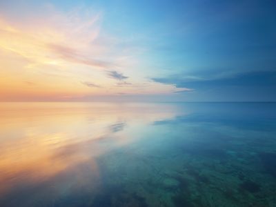 Calm seascape with sunrise